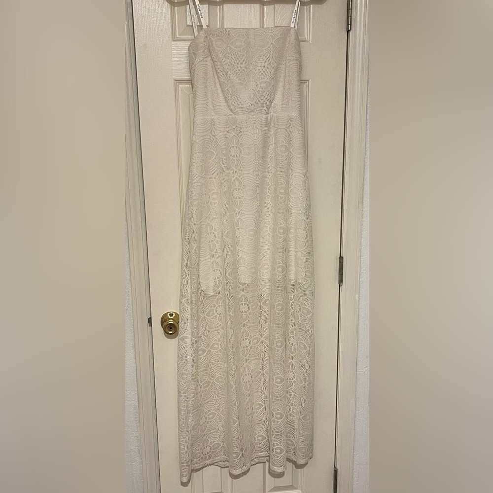 Bisou Bisou Strapless White Lace Dress